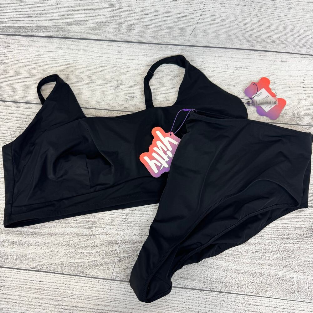 Yitty Plus Size Black Shaping Two Piece Swimsuit Size 5X (26/28)